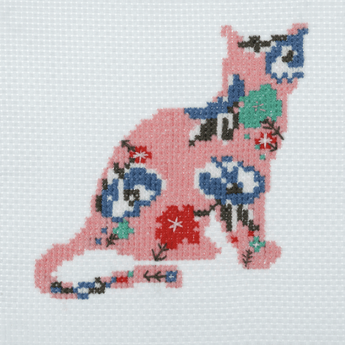 Cat Cross Stitch Kit Beginner Embroidery Project for Adults or