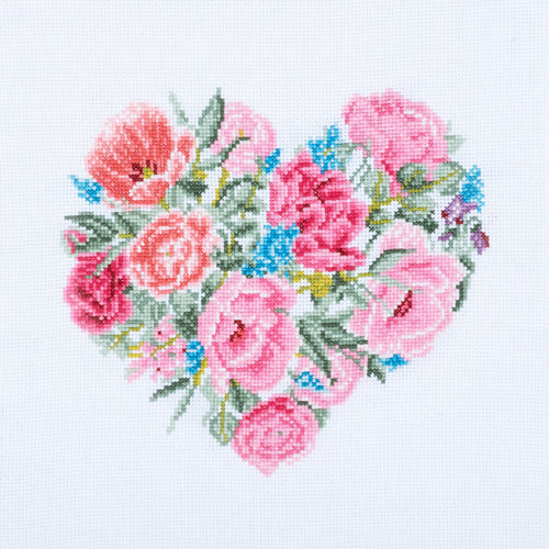 Floral Heart Cross Stitch Kit