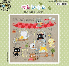 DIY Cross Stitch Kit Cat house 13.0x13.0